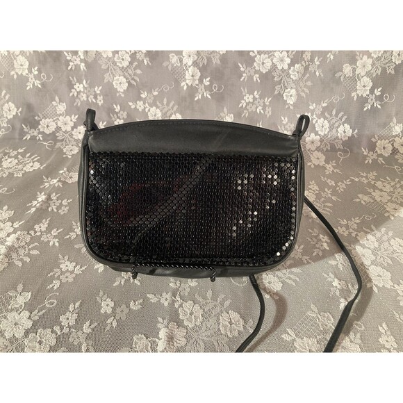 Vintage 1980s Black Mesh Purse | 80s Cocktail Bag | Whiting & Davis | - Picture 7 of 7